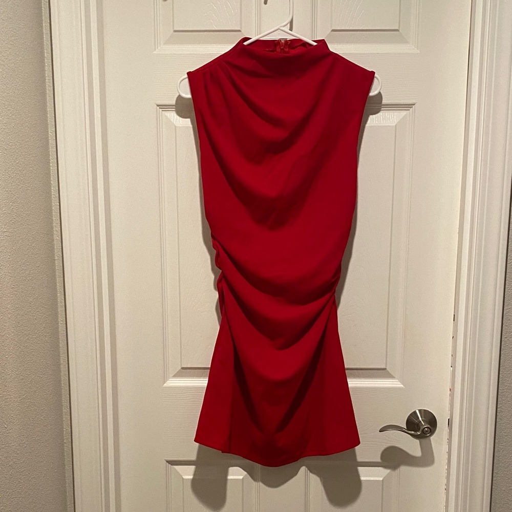 SHEIN Vibrant Red Backless Dress